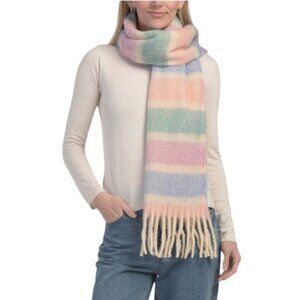 LULLA COLLECTION Color Block Small Striped Scarf
